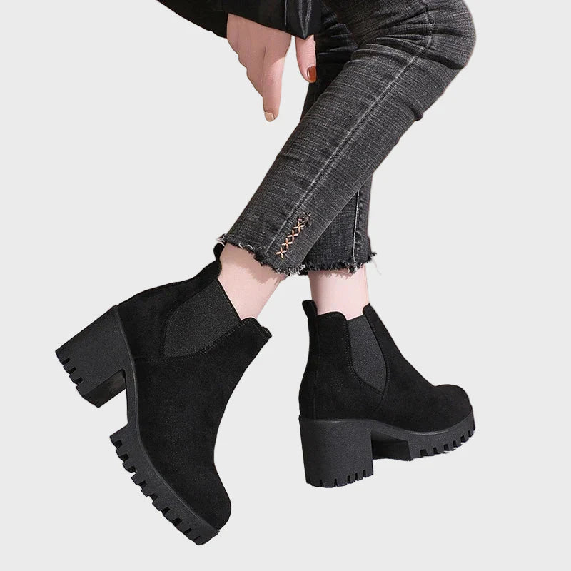 Marley - Block Heel Short Boots-15520005751157-Mirella Fiore