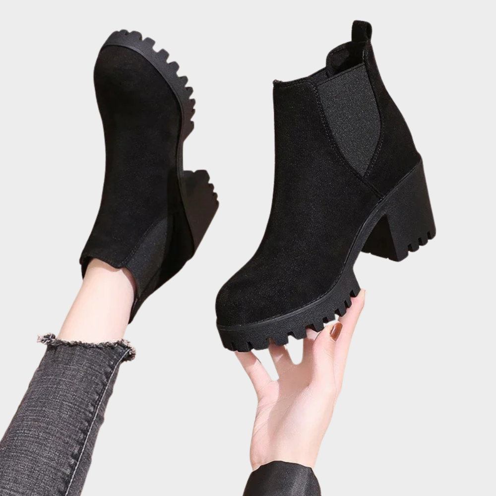 Marley - Block Heel Short Boots-15520005751157-Mirella Fiore