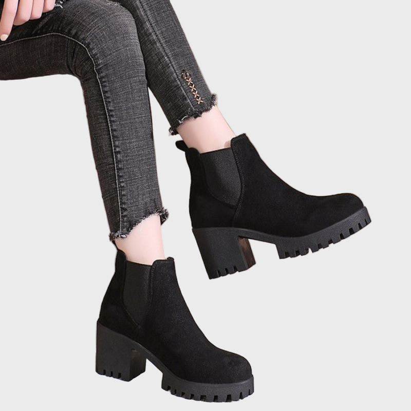 Marley - Block Heel Short Boots-15520005751157-Mirella Fiore