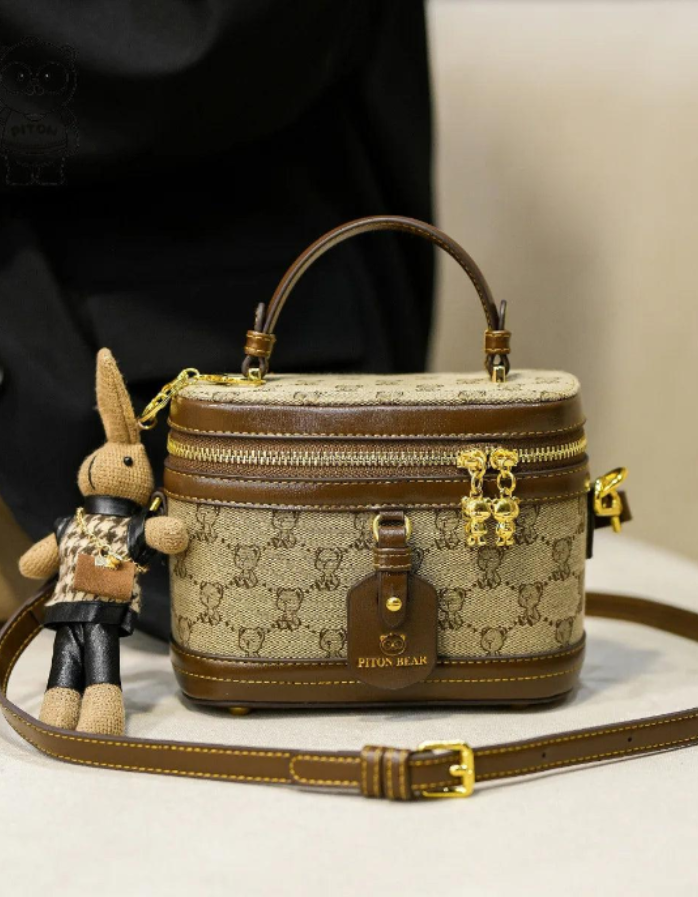 Maronette – Embellished bunny charm – Crossbody handbag-15209173549429-Mirella Fiore