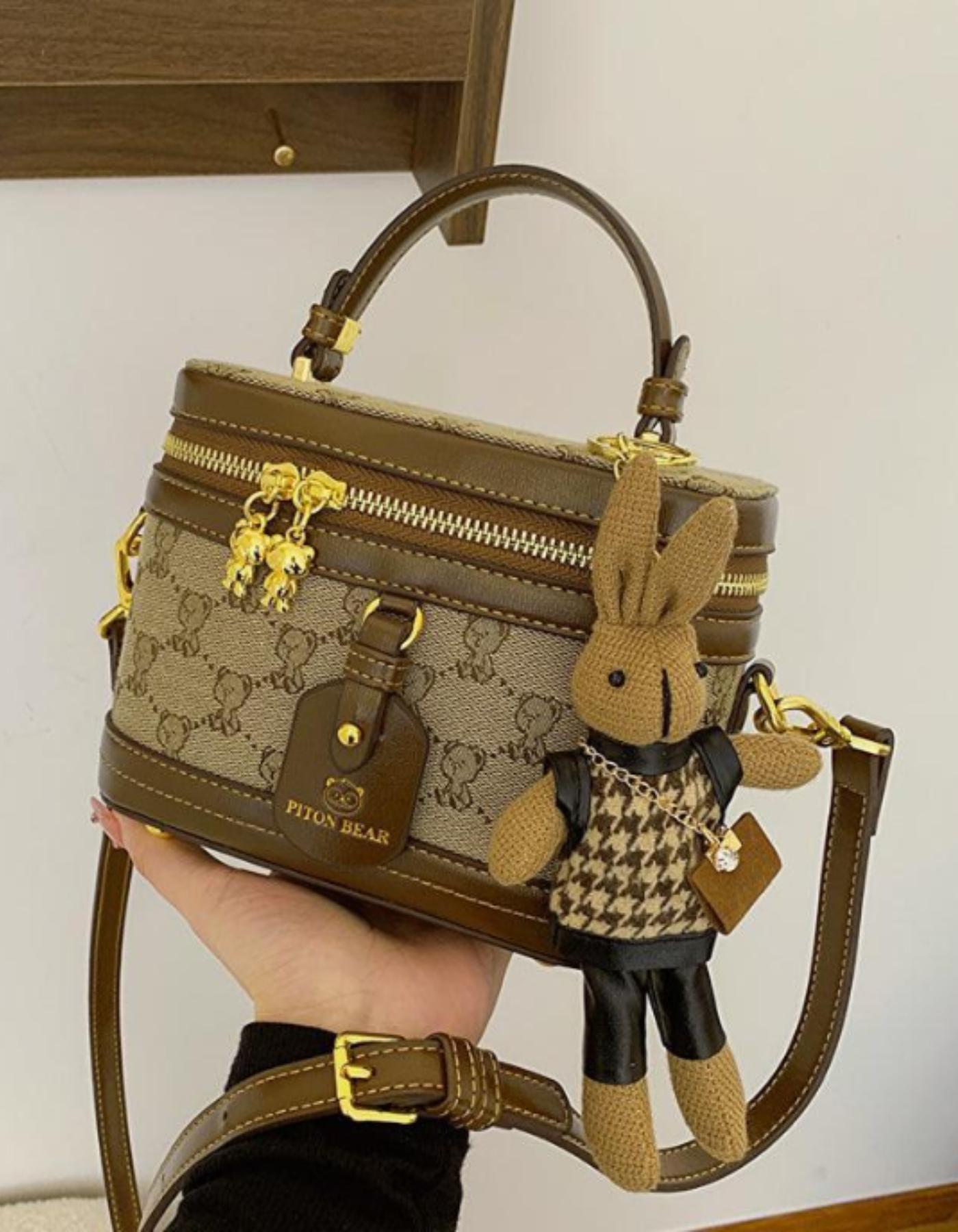 Maronette – Embellished bunny charm – Crossbody handbag-15209173549429-Mirella Fiore