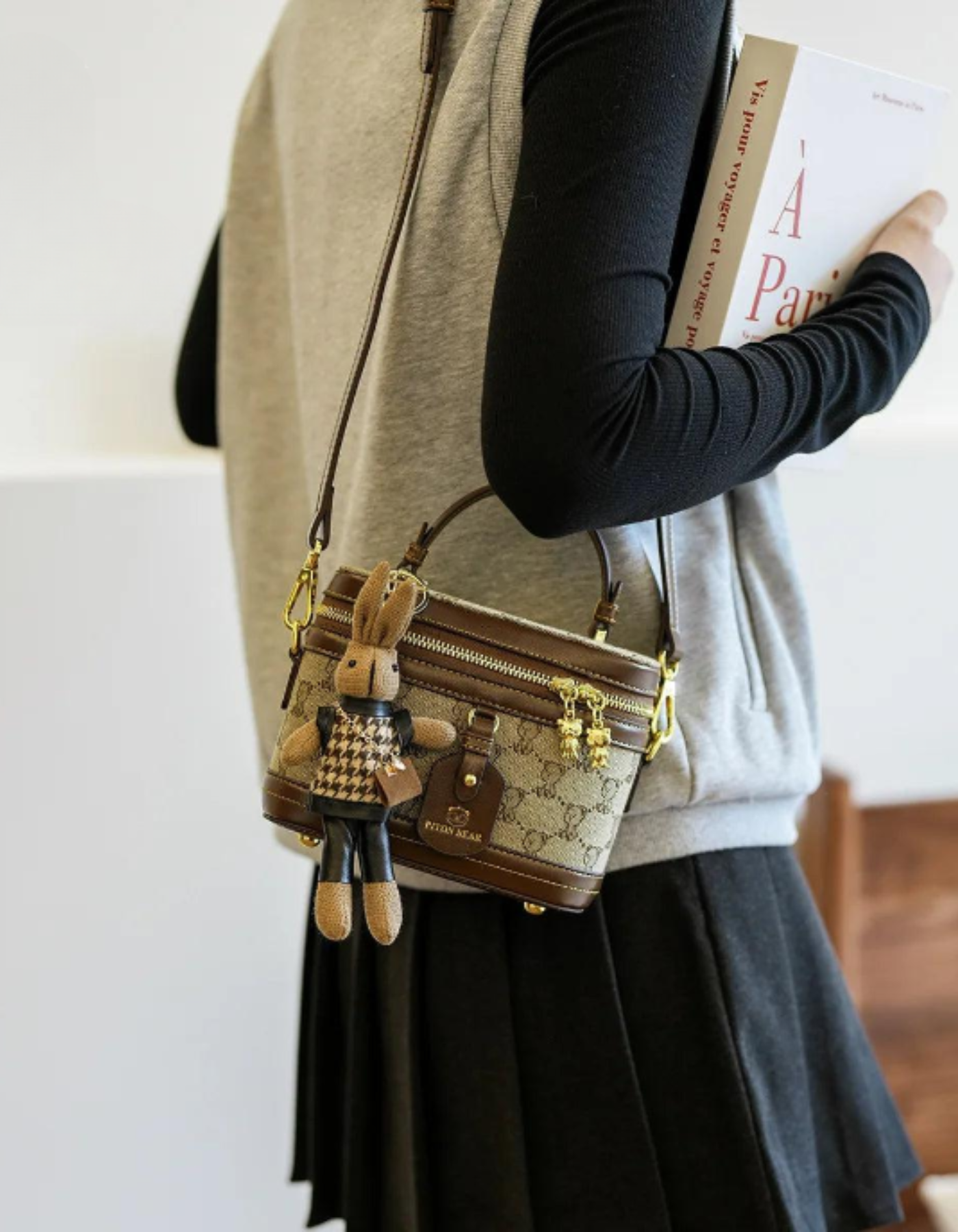 Maronette – Embellished bunny charm – Crossbody handbag-15209173549429-Mirella Fiore
