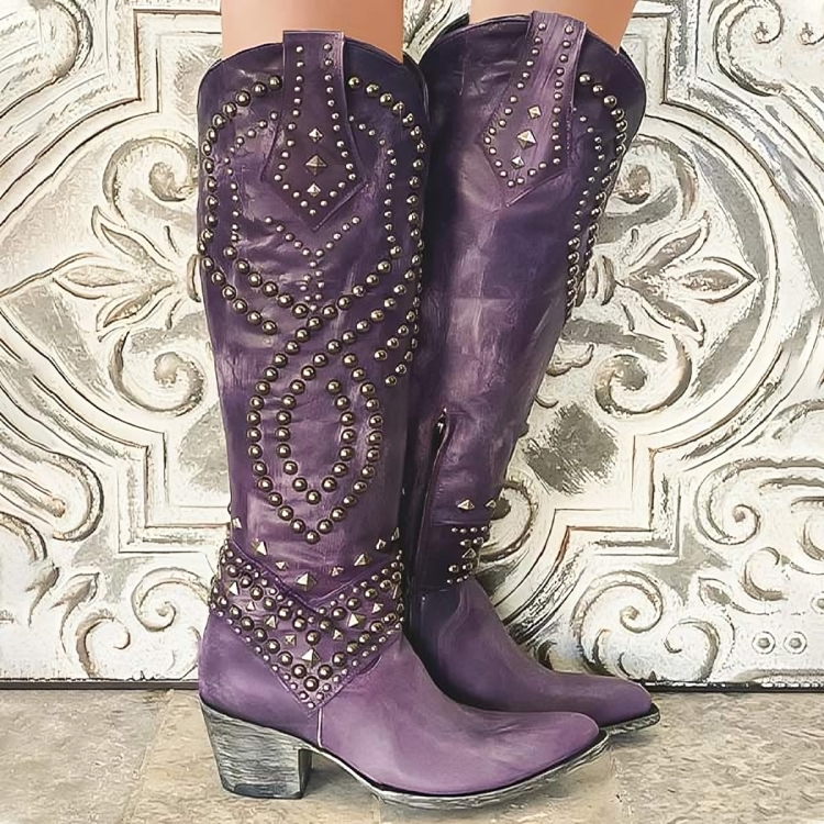 Mary - Western Knee-High Boots-15550871699829-Mirella Fiore
