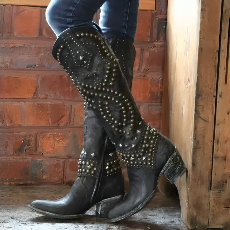Mary - Western Knee-High Boots-15550871699829-Mirella Fiore