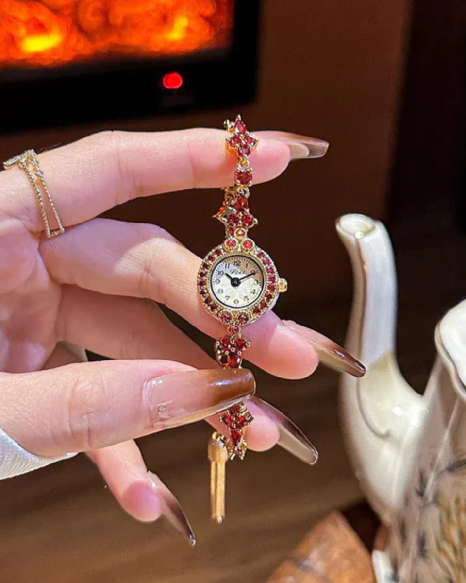 Matilde – Red gemstone accents – Vintage watch-15233937146229-Nancy & Mae Savannah