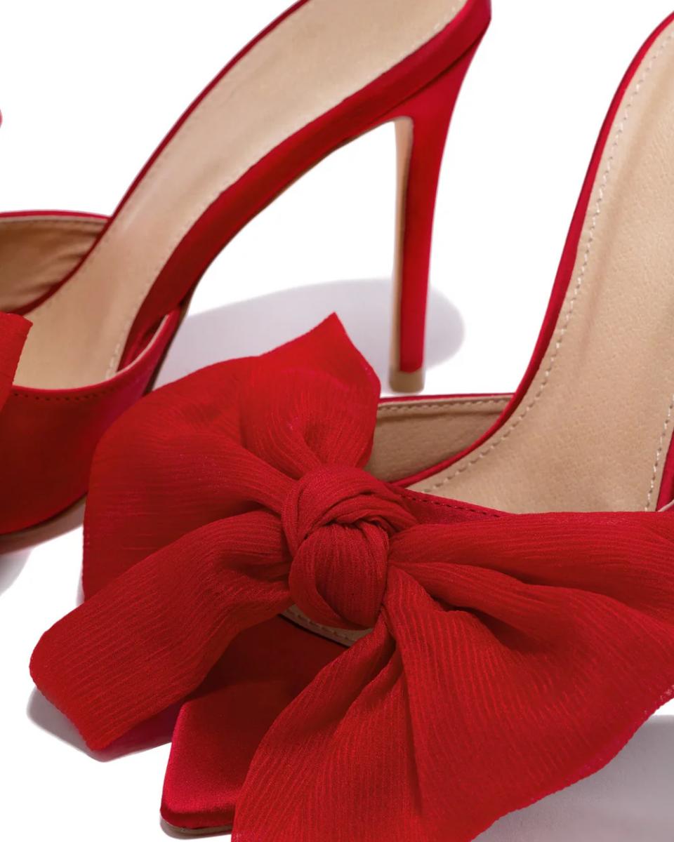 Melodia – Slip-on design – Oversized bow mule heels-15133991338357-Mirella Fiore