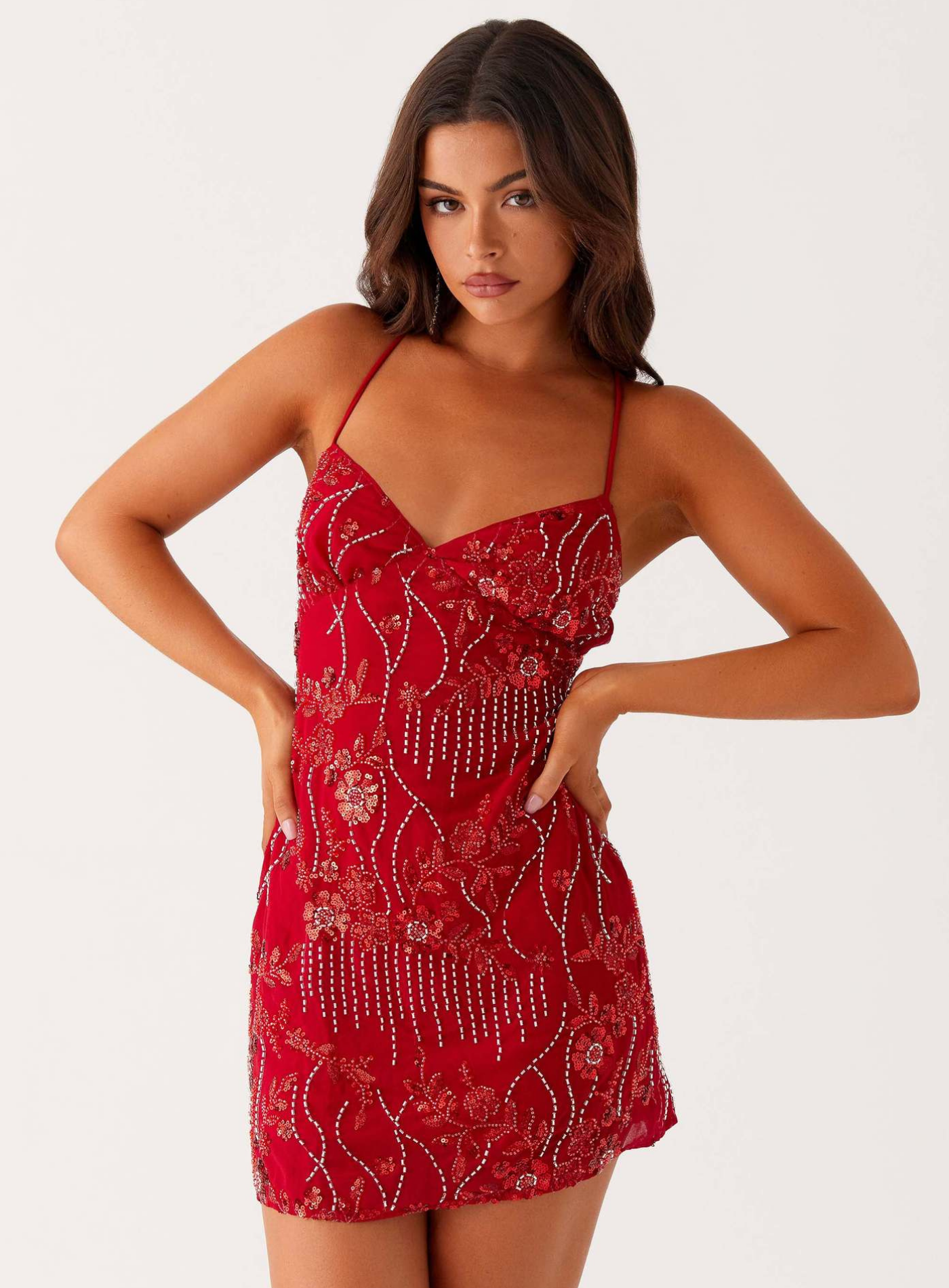 Mina – Beaded floral design – Mini dress-15259461878133-Mirella Fiore