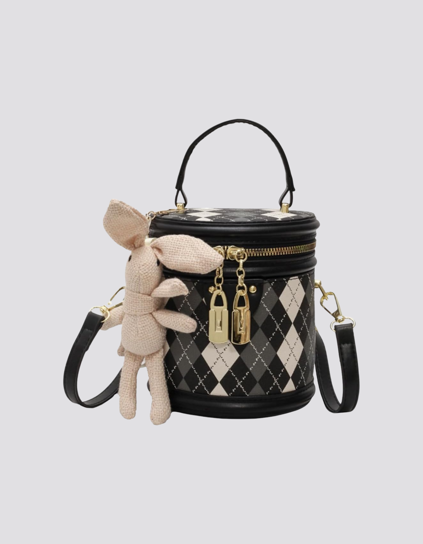 Minivière – Argyle bunny accent – Crossbody handbag-15209173877109-Mirella Fiore