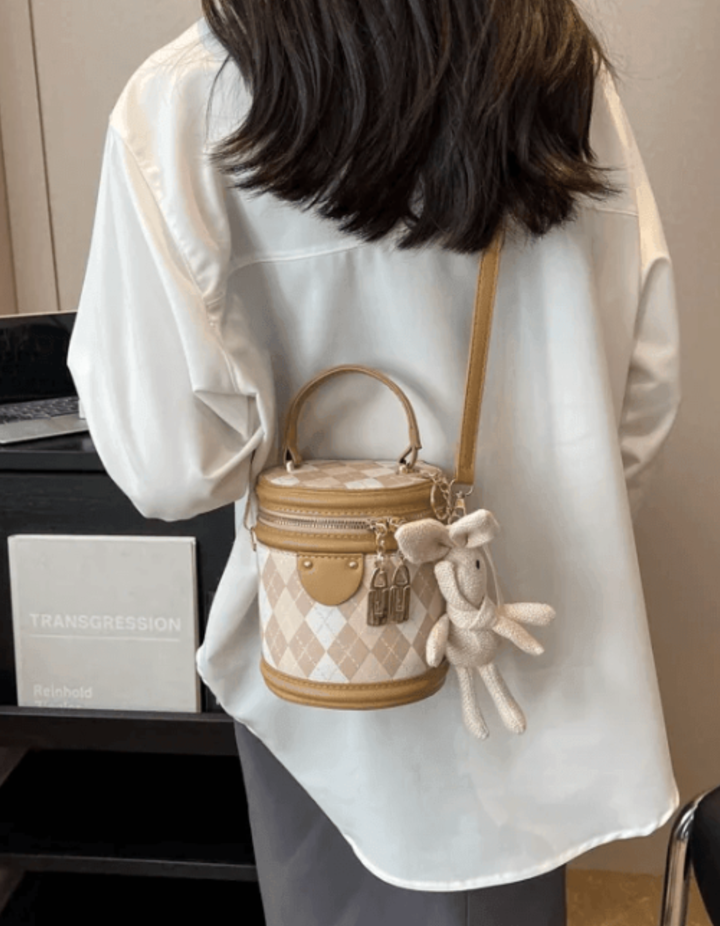 Minivière – Argyle bunny accent – Crossbody handbag-15209173877109-Mirella Fiore