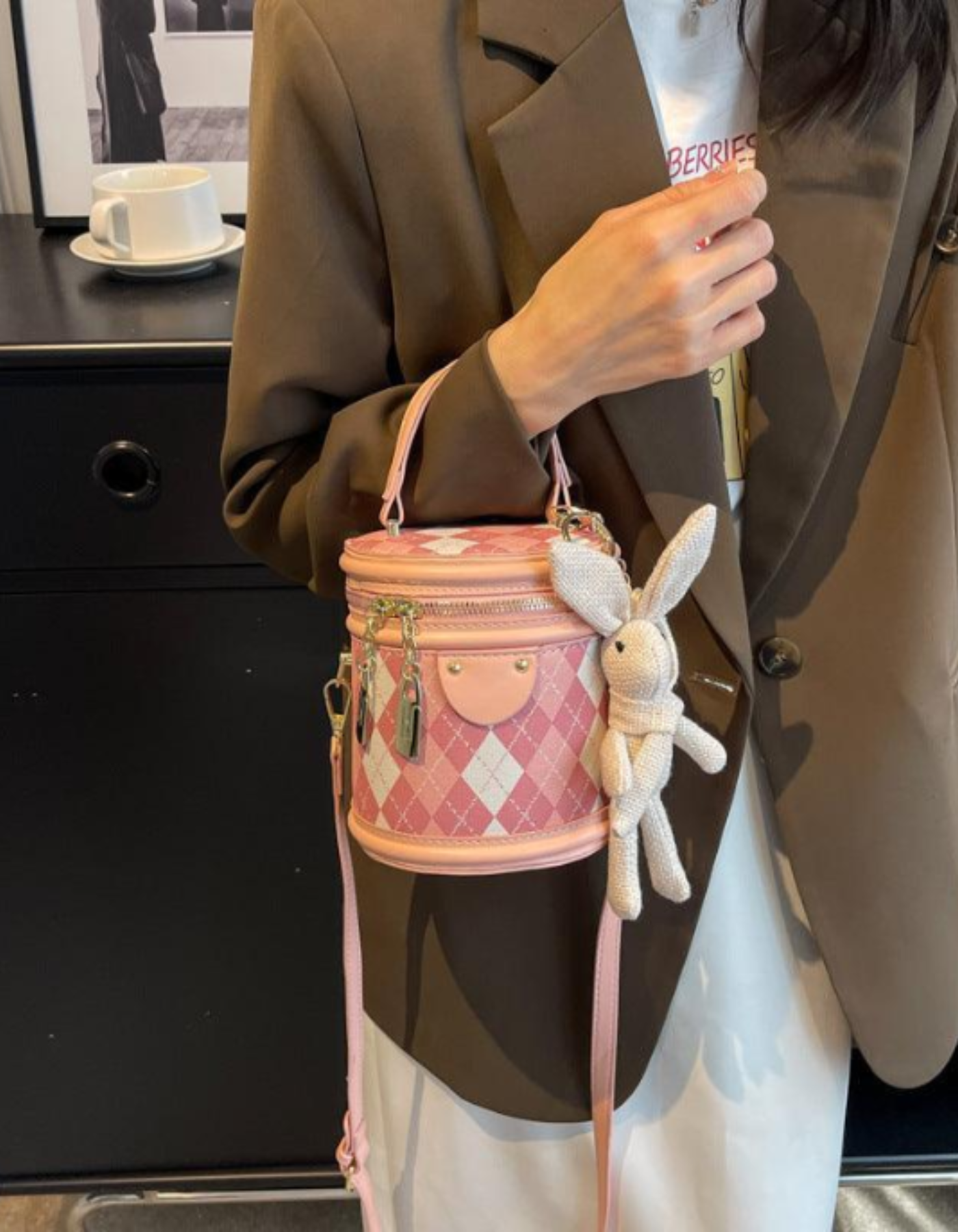 Minivière – Argyle bunny accent – Crossbody handbag-15209173877109-Mirella Fiore