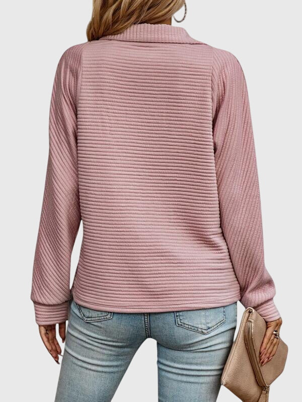 Molly - Elegant Half-Zip Sweater-15547990737269-Mirella Fiore