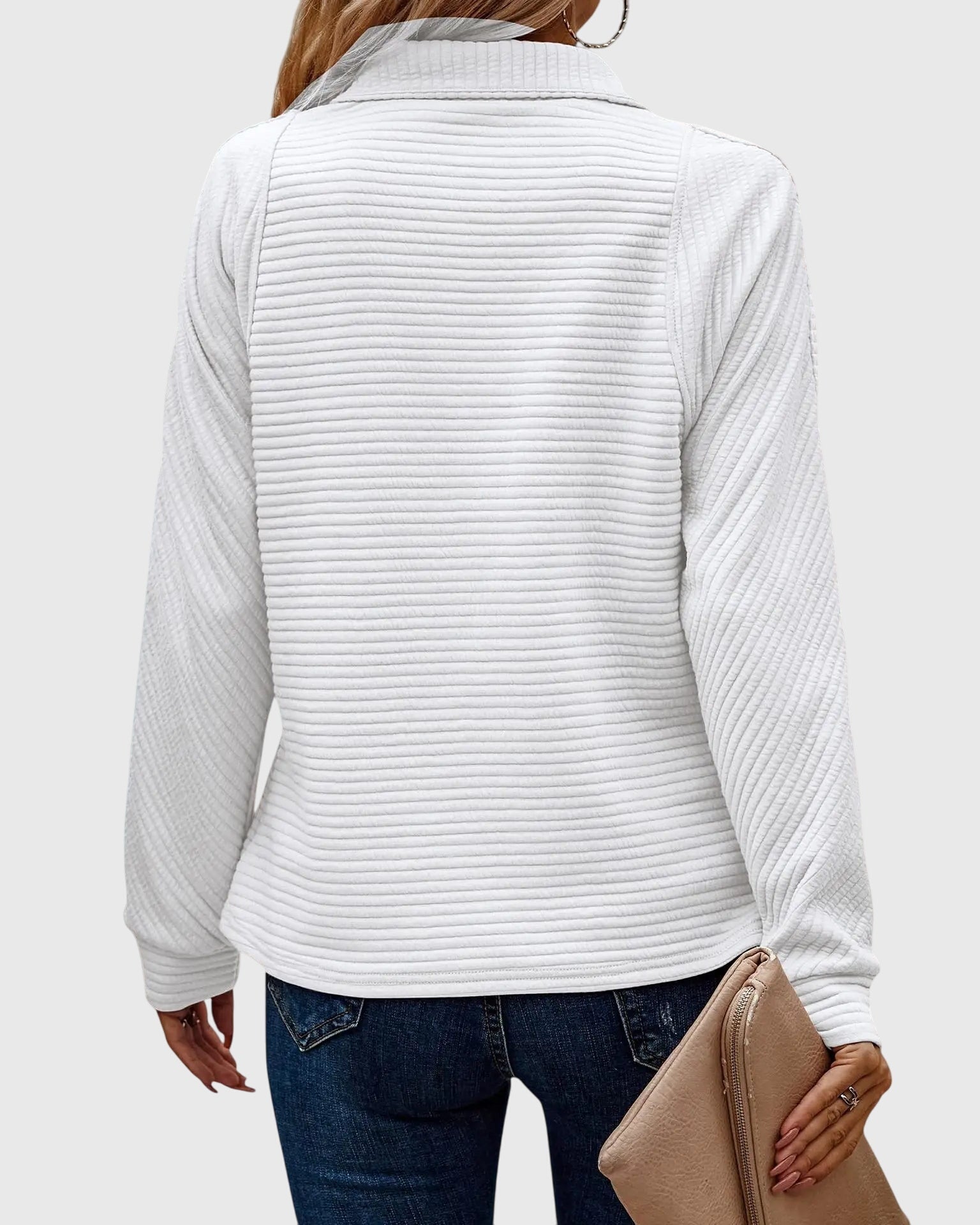 Molly - Elegant Half-Zip Sweater-15547990737269-Mirella Fiore