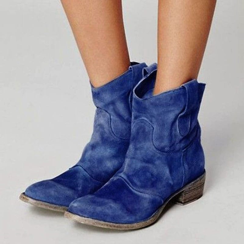 Morwenna - Ridge Suede Western Boots-15544868798837-Mirella Fiore