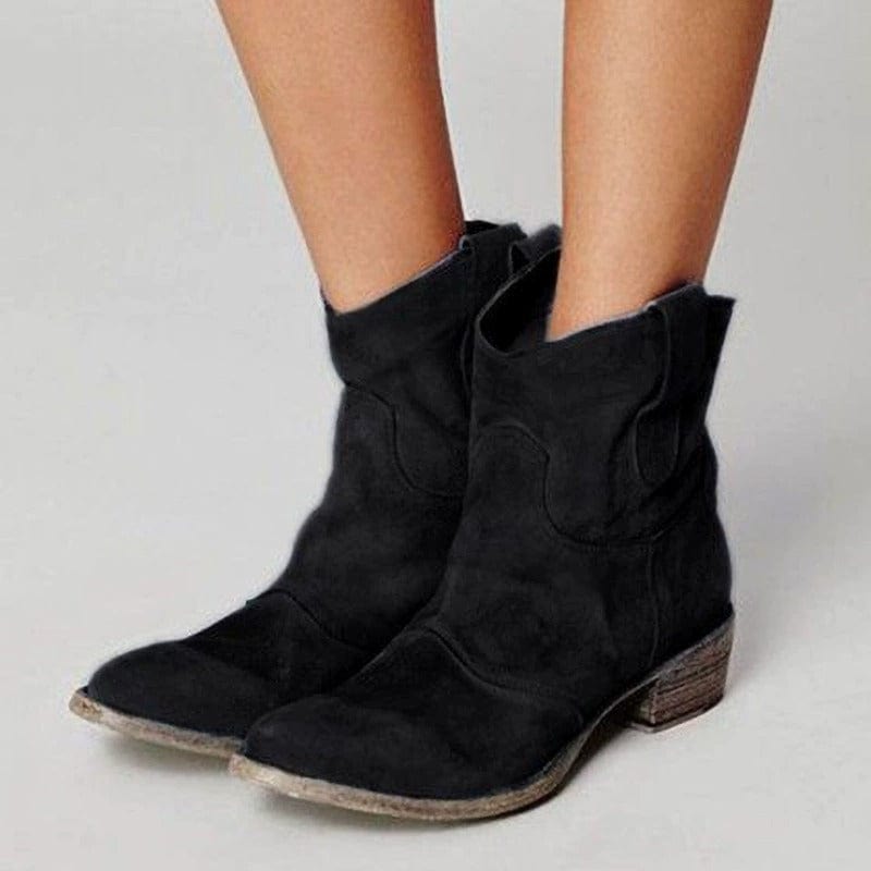 Morwenna - Ridge Suede Western Boots-15544868798837-Mirella Fiore