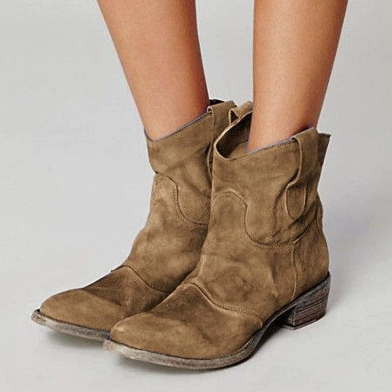 Morwenna - Ridge Suede Western Boots-15544868798837-Mirella Fiore