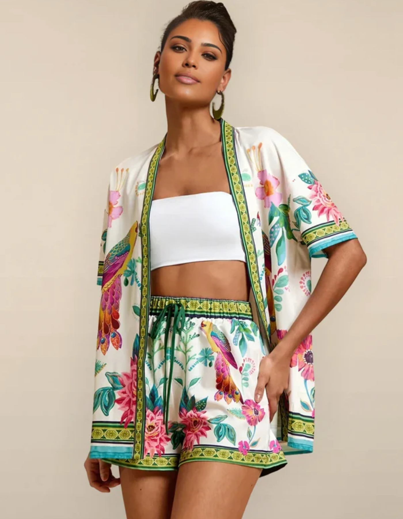 Nadia – Tropical print – Kimono set-15206531334517-Mirella Fiore