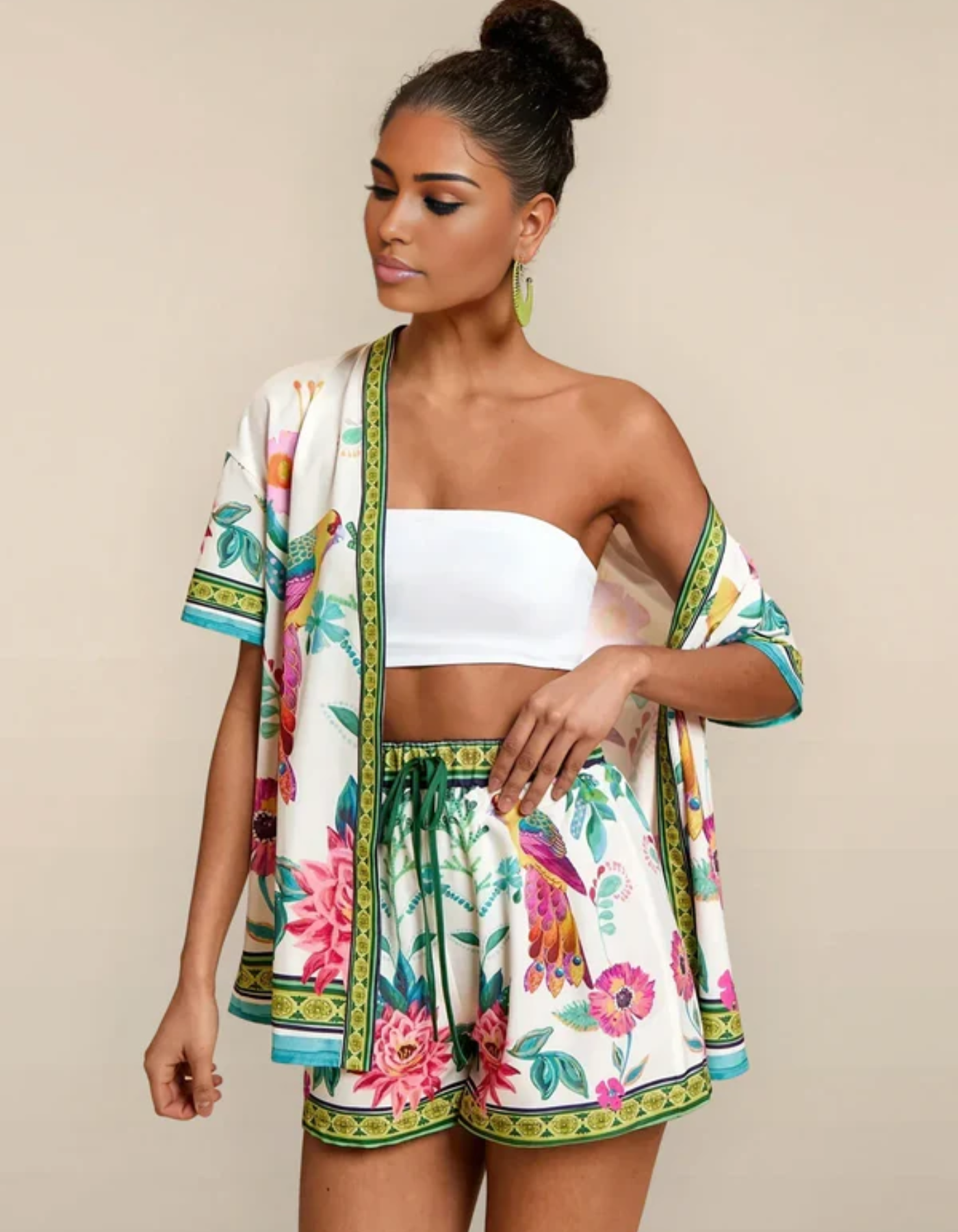 Nadia – Tropical print – Kimono set-15206531334517-Mirella Fiore