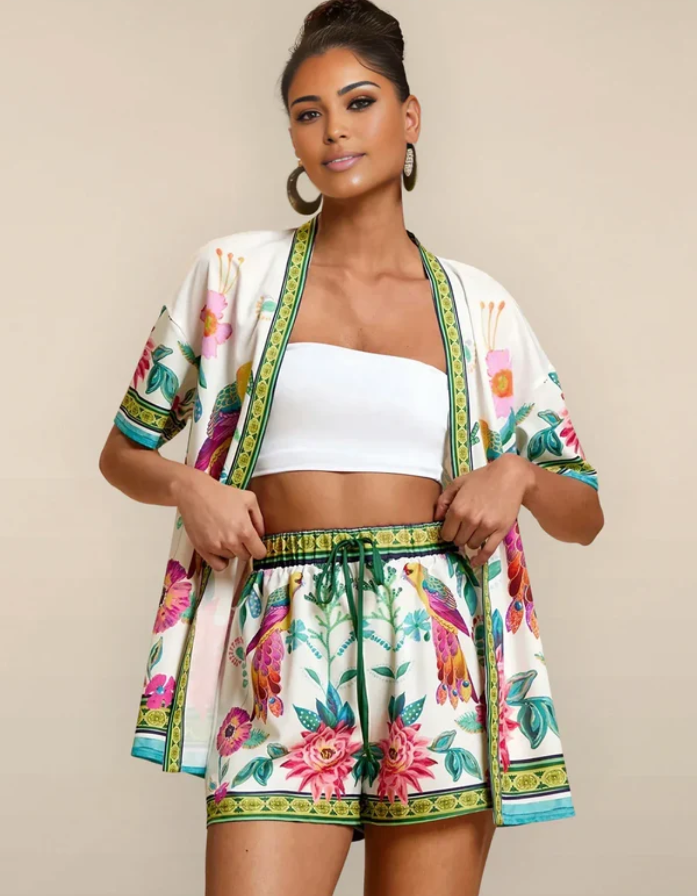 Nadia – Tropical print – Kimono set-15206531334517-Mirella Fiore