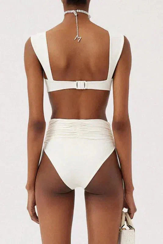 Naiad – Minimalist design – Embellished ruched bikini set-15133922099573-Mirella Fiore