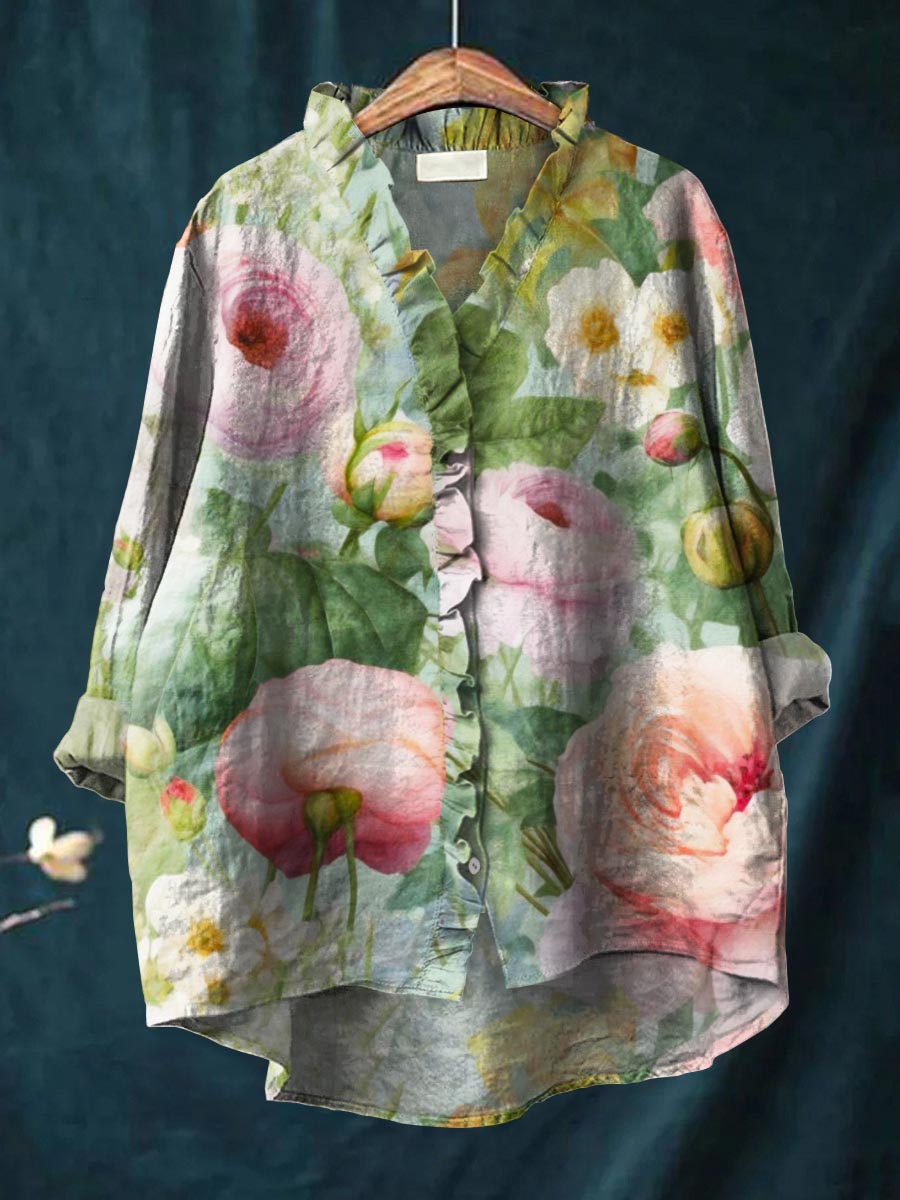 Nicole - Elegant Bloom Blouse-15542207447413-Mirella Fiore