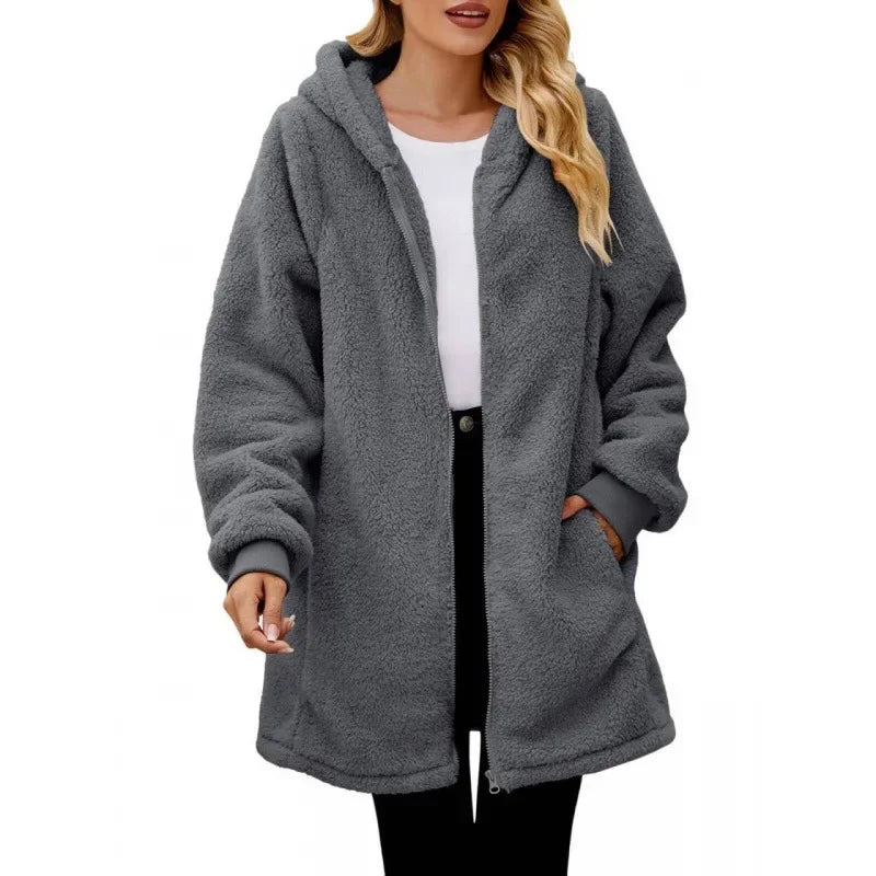 Nora - Hooded Fleece Jacket-15544937251189-Mirella Fiore