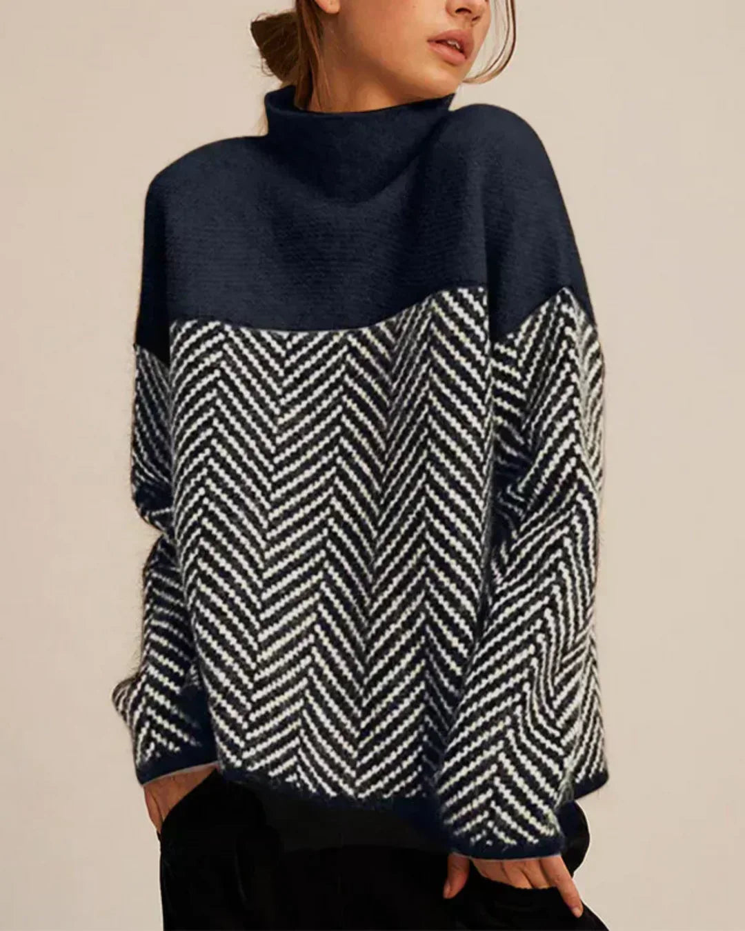 Norah - Cotton Turtleneck Sweater-15547990081909-Mirella Fiore