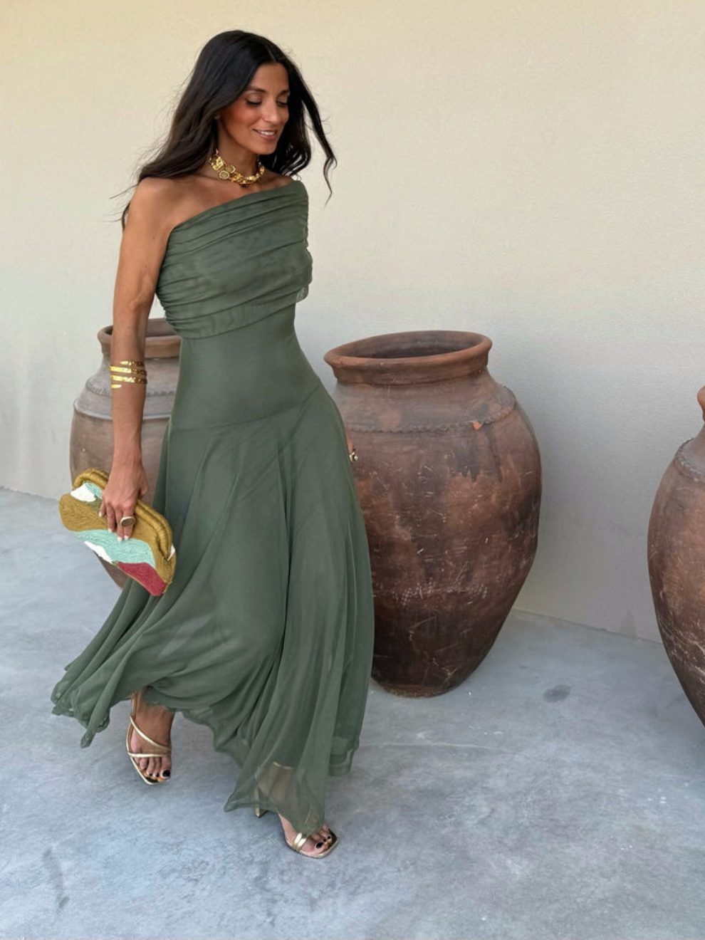 Noveria – Sculpted drape – One-shoulder maxi dress-15352782061941-Mirella Fiore