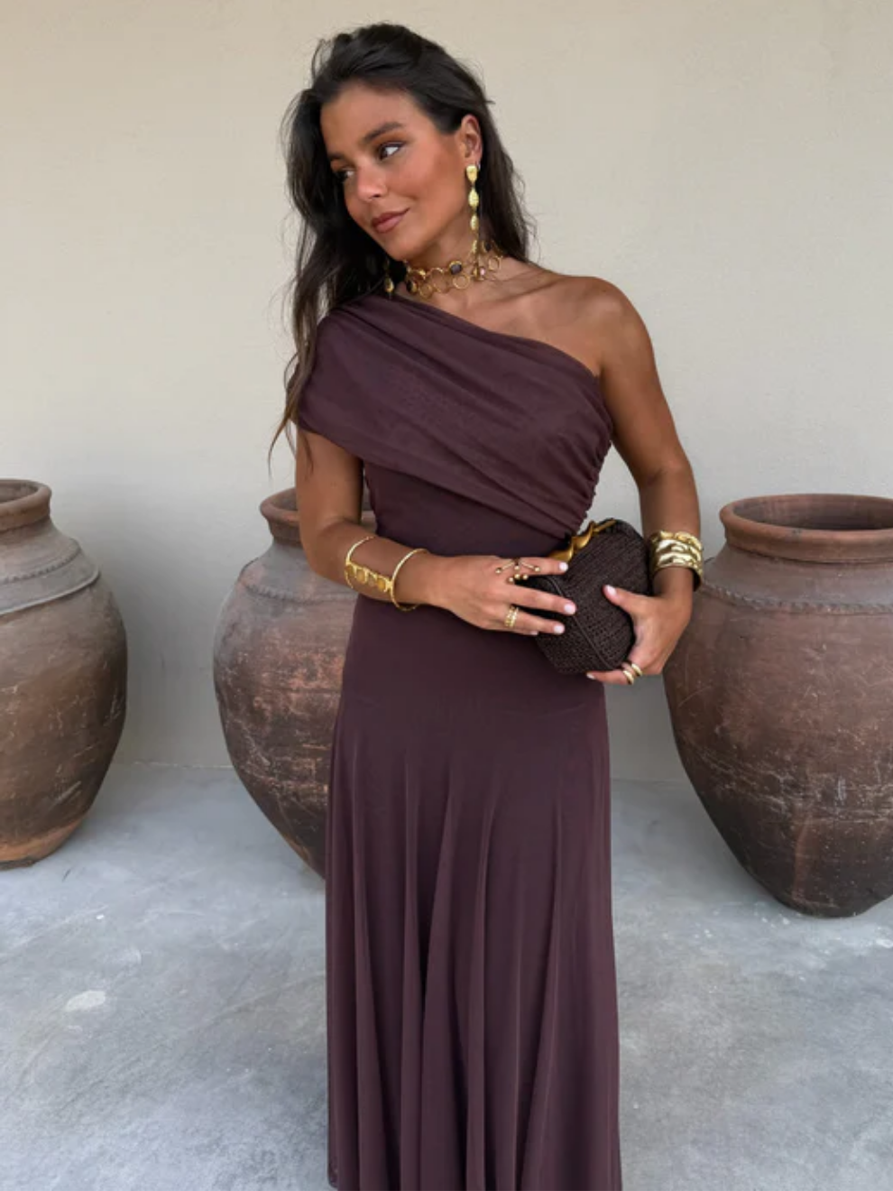 Noveria – Sculpted drape – One-shoulder maxi dress-15352782061941-Mirella Fiore