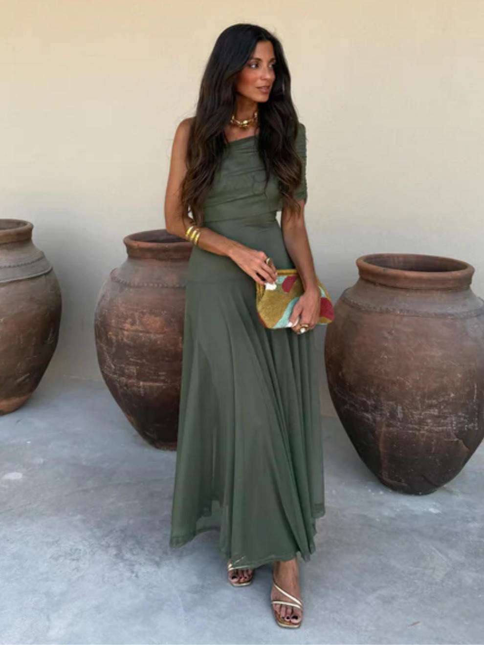 Noveria – Sculpted drape – One-shoulder maxi dress-15352782061941-Mirella Fiore
