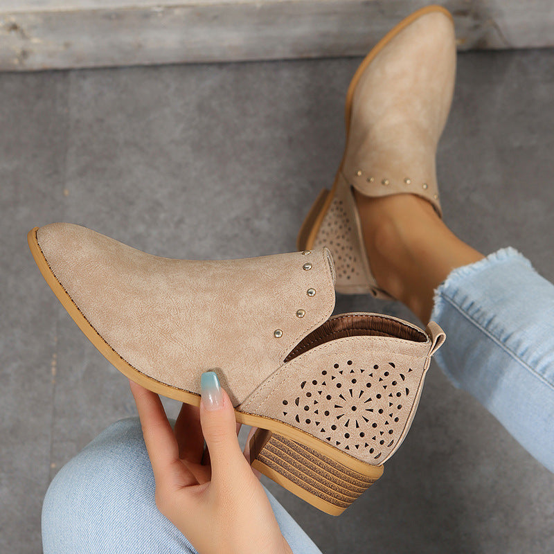 JANICE - LOW CUT PERFORATED ANKLE BOOT