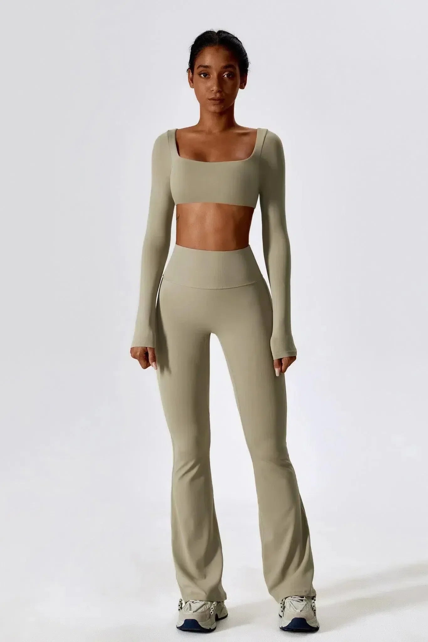 Oceane – Square neckline – Crop top & leggings set-15133675716981-Mirella Fiore