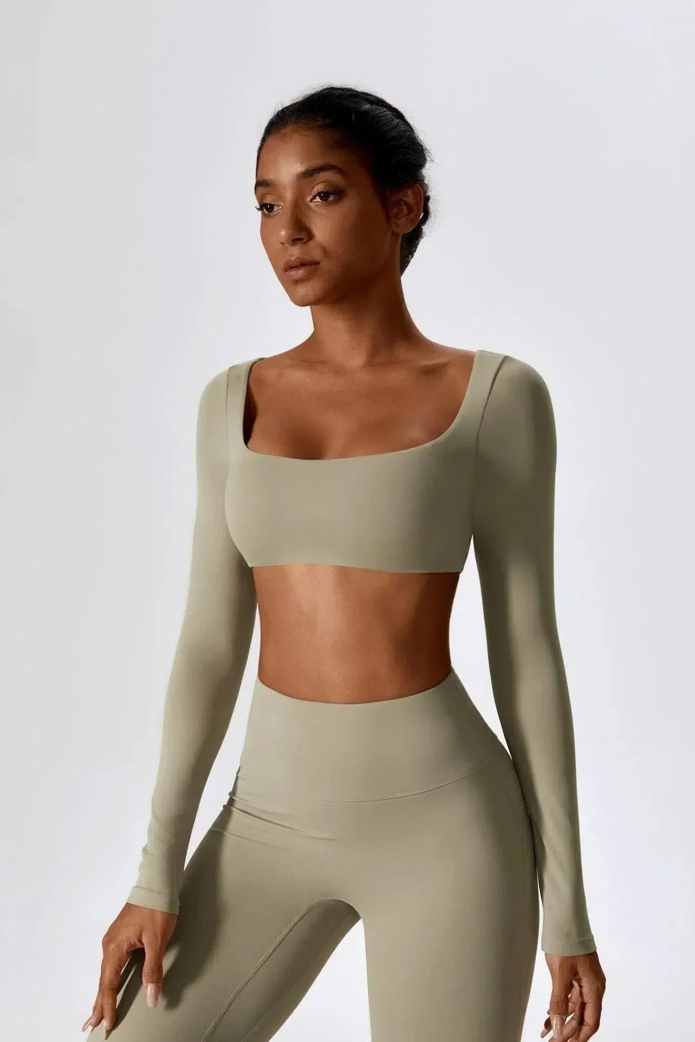 Oceane – Square neckline – Crop top & leggings set-15133675716981-Mirella Fiore