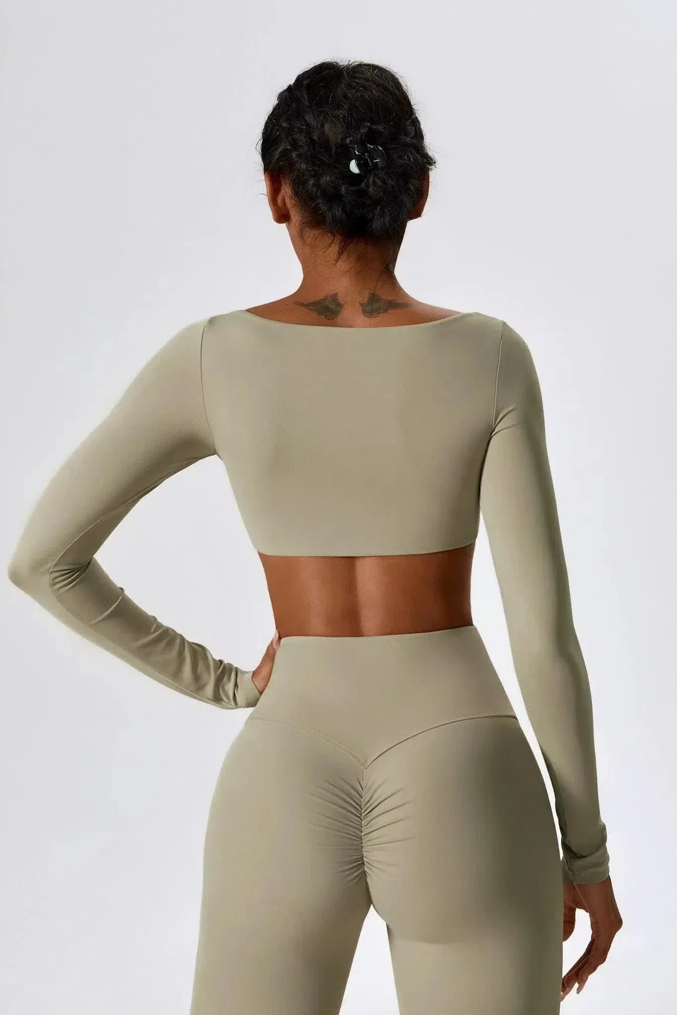 Oceane – Square neckline – Crop top & leggings set-15133675716981-Mirella Fiore