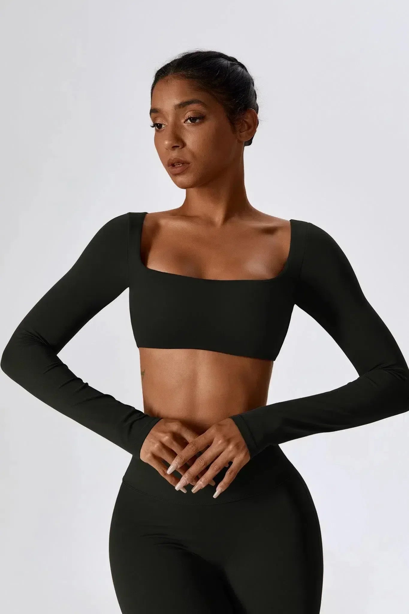 Oceane – Square neckline – Crop top & leggings set-15133675716981-Mirella Fiore