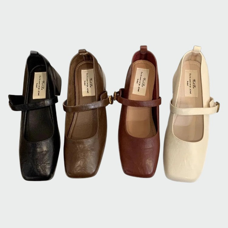 Odette – Square Tip High Heeled Mary Jane Shoes-15519661949301-Mirella Fiore