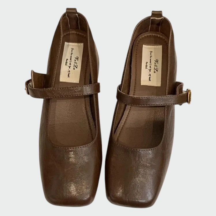 Odette – Square Tip High Heeled Mary Jane Shoes-15519661949301-Mirella Fiore