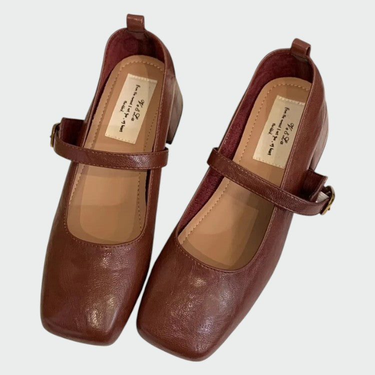 Odette – Square Tip High Heeled Mary Jane Shoes-15519661949301-Mirella Fiore
