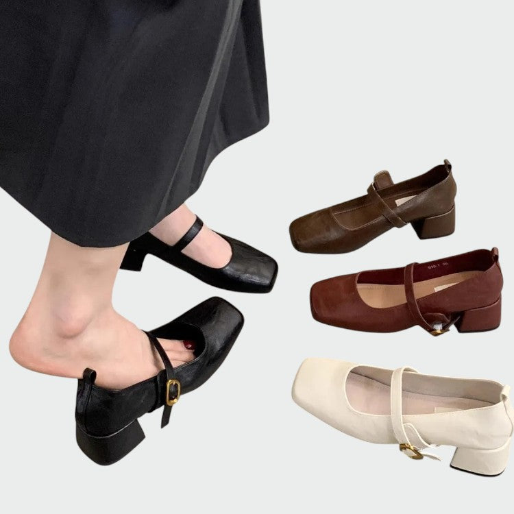 Odette – Square Tip High Heeled Mary Jane Shoes-15519661949301-Mirella Fiore