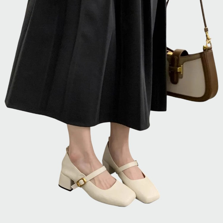 Odette – Square Tip High Heeled Mary Jane Shoes-15519661949301-Mirella Fiore