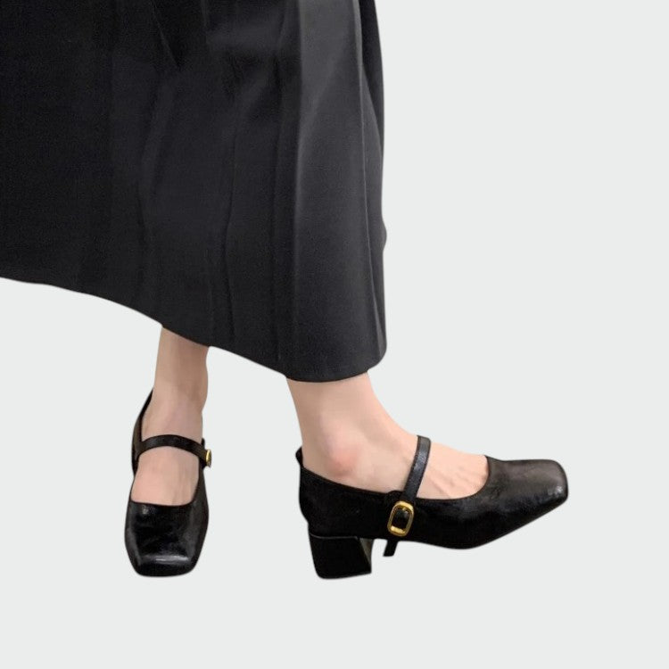 Odette – Square Tip High Heeled Mary Jane Shoes-15519661949301-Mirella Fiore