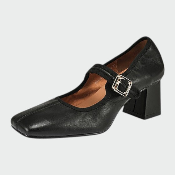 Olivia - Block-Heel Buckle Mary Jane Shoes-15519661359477-Mirella Fiore