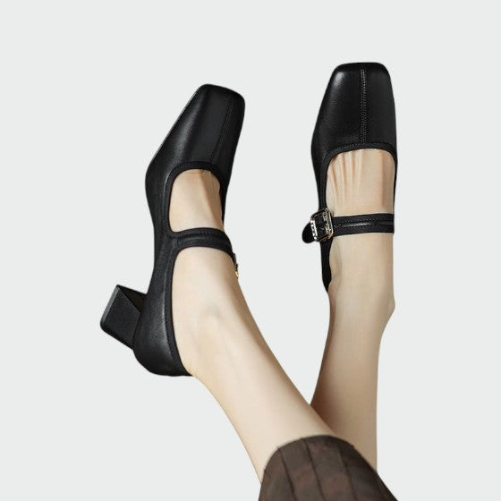 Olivia - Block-Heel Buckle Mary Jane Shoes-15519661359477-Mirella Fiore