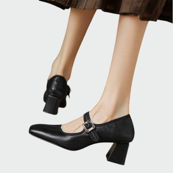 Olivia - Block-Heel Buckle Mary Jane Shoes-15519661359477-Mirella Fiore