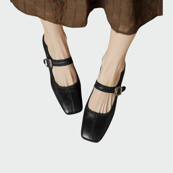 Olivia - Block-Heel Buckle Mary Jane Shoes-15519661359477-Mirella Fiore