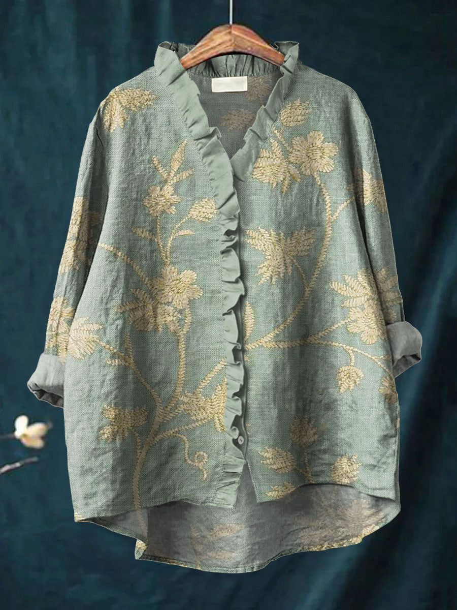 Olivia - Elegant Bloom Blouse-15542207480181-Mirella Fiore