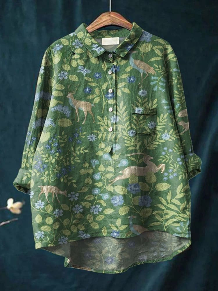 Olivia - Floral Forest Shirt-15542213509493-Mirella Fiore