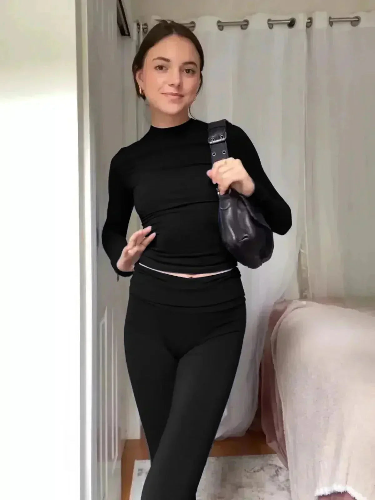 Ovidia – Slim-fit top & high-waist flare pants – Two-piece set-15133781754229-Nancy & Mae Savannah