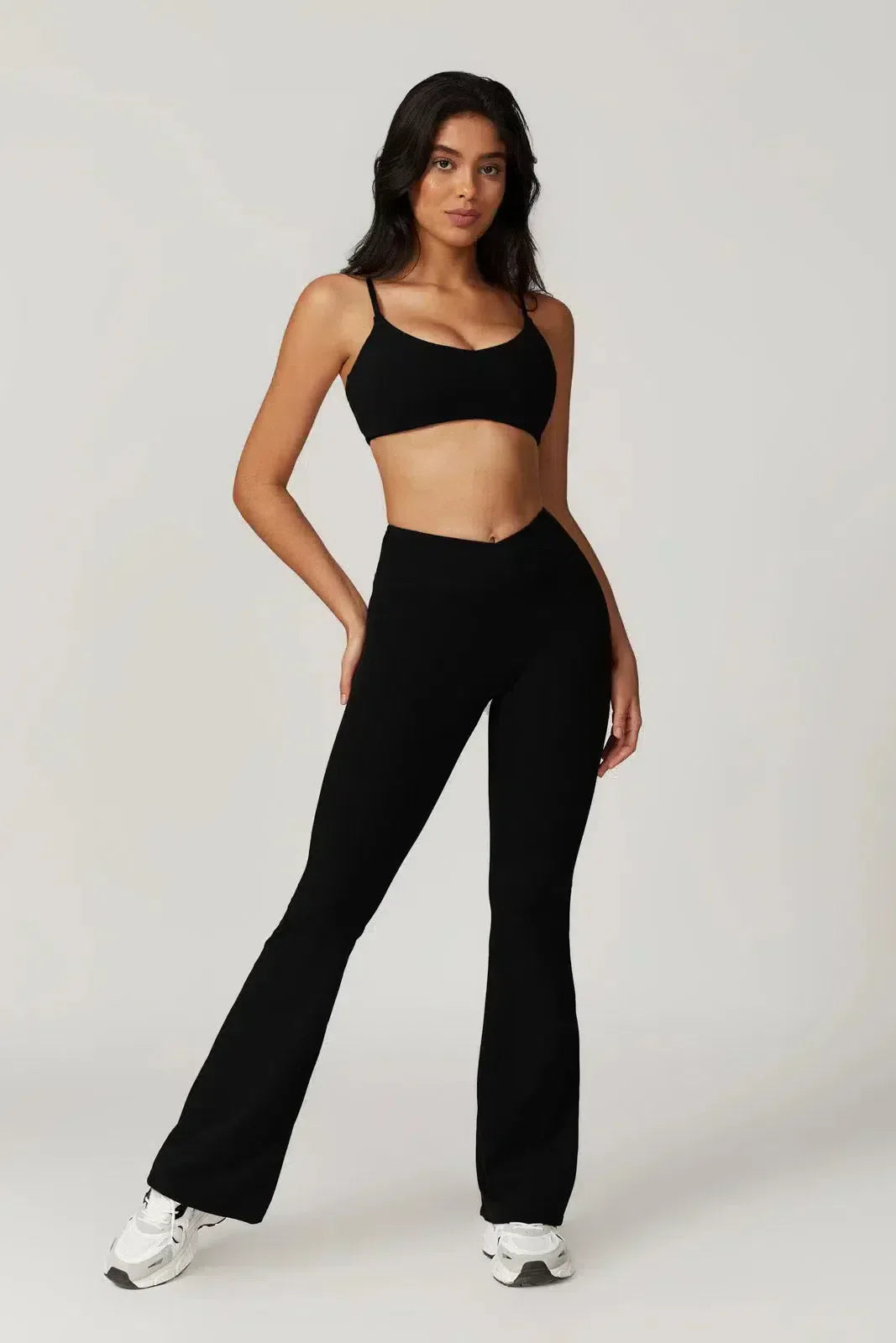 Palmira – U-neckline – Sports bra & flared leggings set-15133671457141-Mirella Fiore