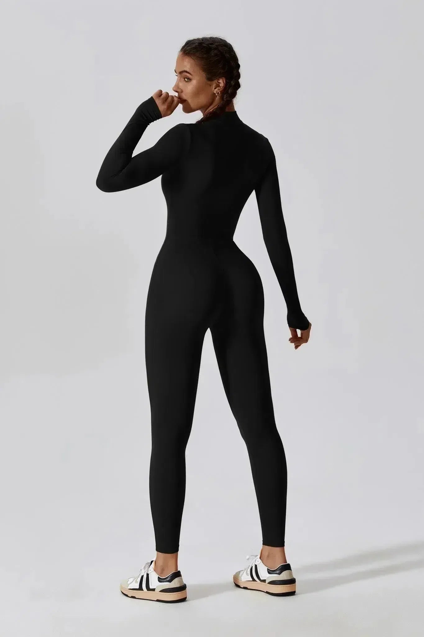 Paola – High-neck zip – Long-sleeve jumpsuit-15134026400117-Mirella Fiore