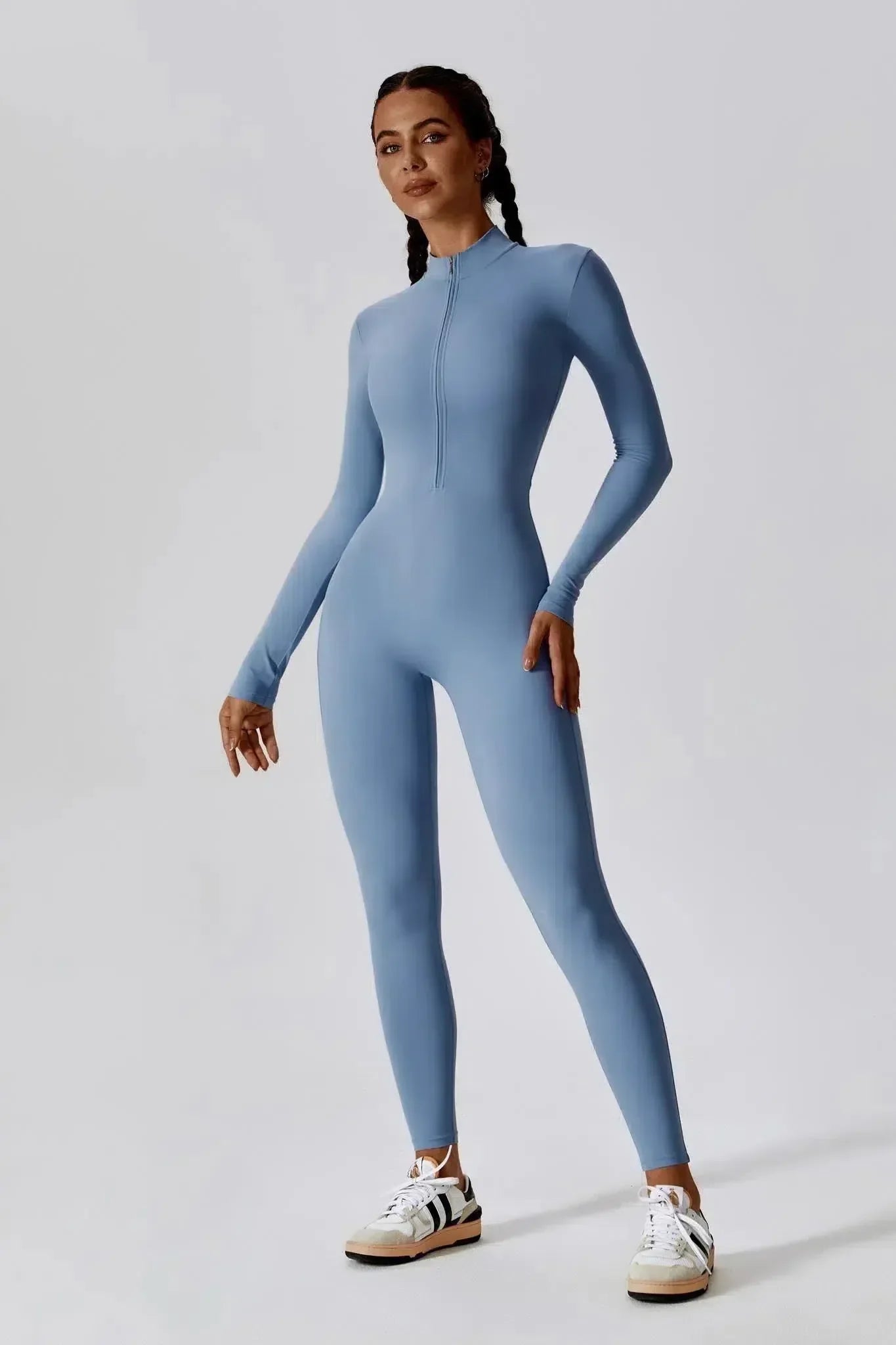 Paola – High-neck zip – Long-sleeve jumpsuit-15134026400117-Mirella Fiore